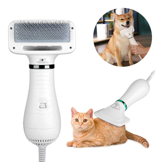 2 in 1 Pet Grooming Hair Dryer Blower Slicker Brush_0