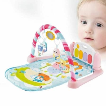 Multi-function Baby's 5 in 1 Piano Gym Mat - Pink_0