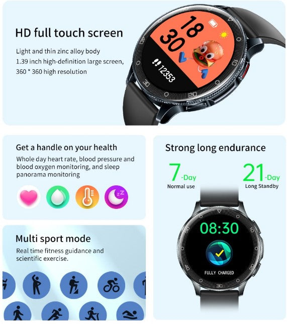 New Smartwatch D9 1.39 HD Large Screen - White_2