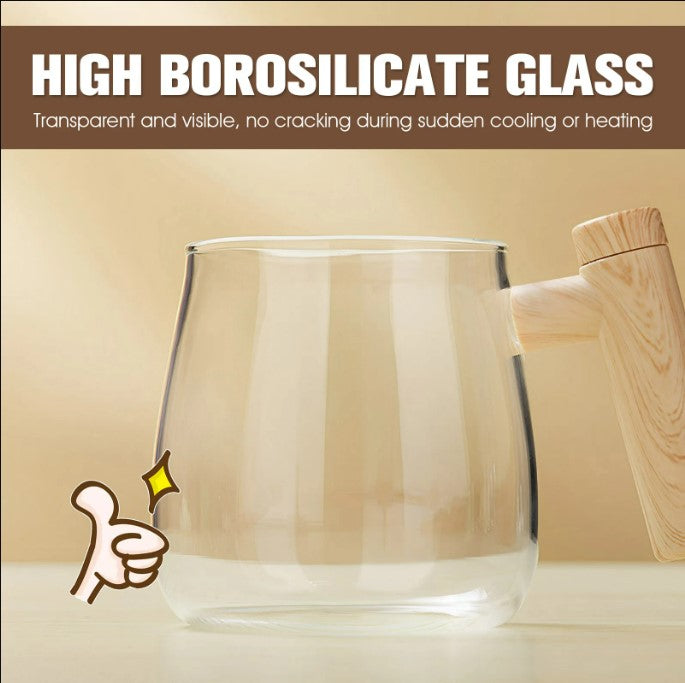 Self Stirring Coffee Cup Electric Stirring Glass Mug Mapple Grain Transparent_2