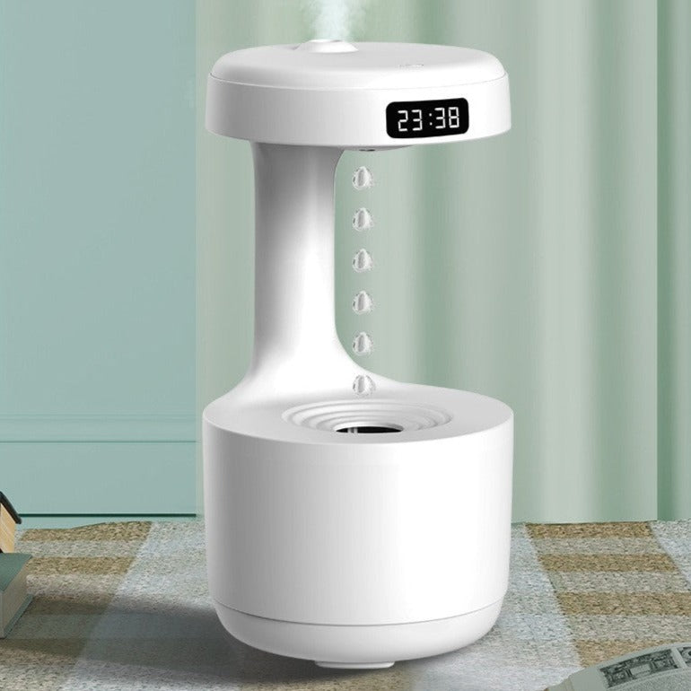 Water Drop Backflow Anti gravity Humidifier LED Time Display_0